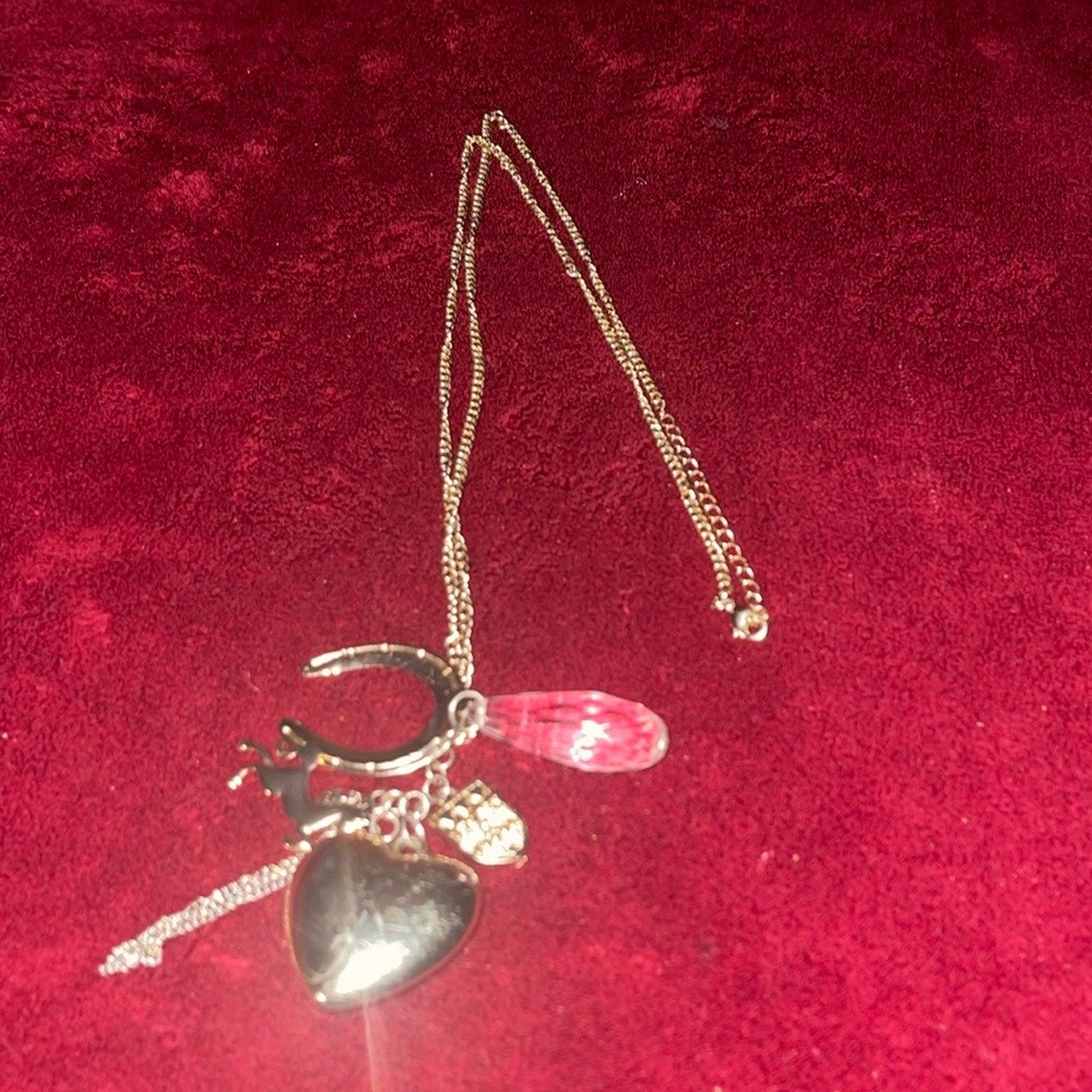 Long gold necklace